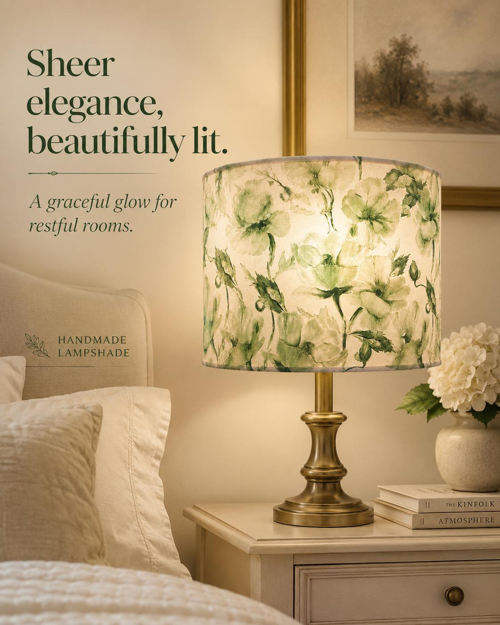Elegant Sheer Patterned Lampshade, Atmospheric Lighting / Handmade in Italy – image 4