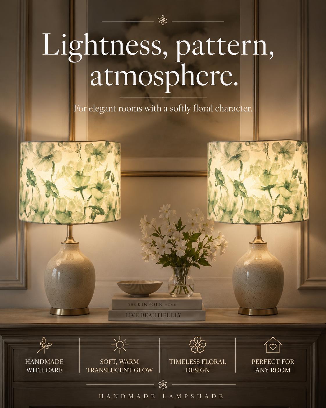 Elegant Sheer Patterned Lampshade, Atmospheric Lighting / Handmade in Italy – image 3