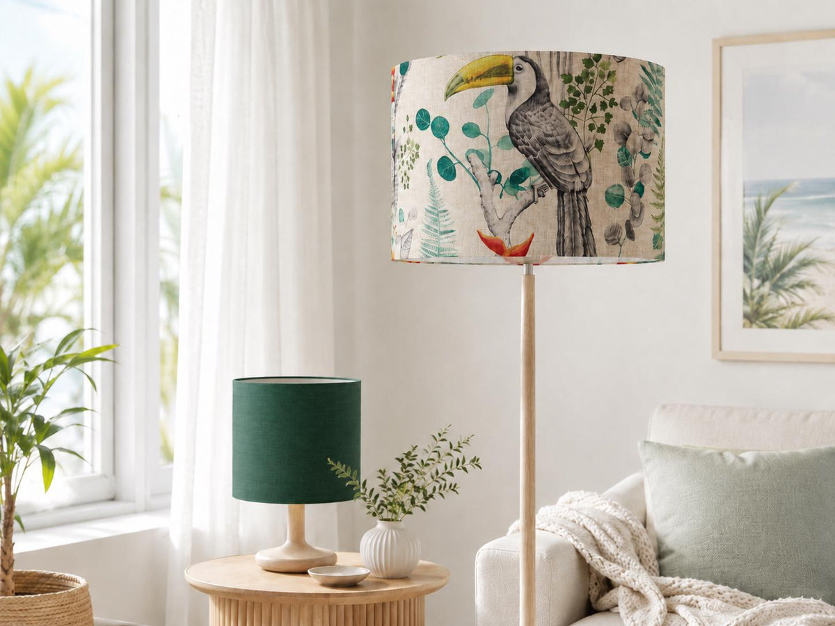 Tropical Toucan Lampshade | Retro Jungle Style Lampshade | Made in Italy – image 3