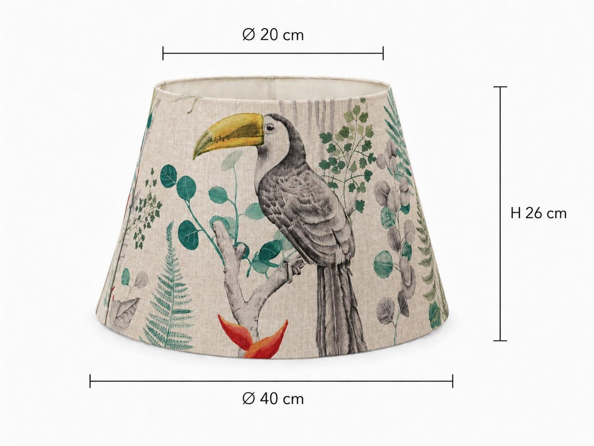 Tropical Toucan Lampshade | Retro Jungle Style Lampshade | Made in Italy – image 6