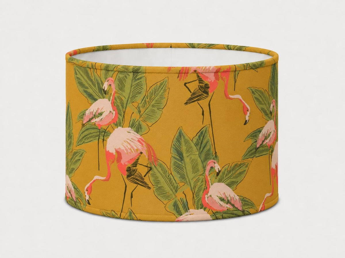 Tropical Flamingo Cotton-Blend Lampshade | Handmade in Italy – image 1