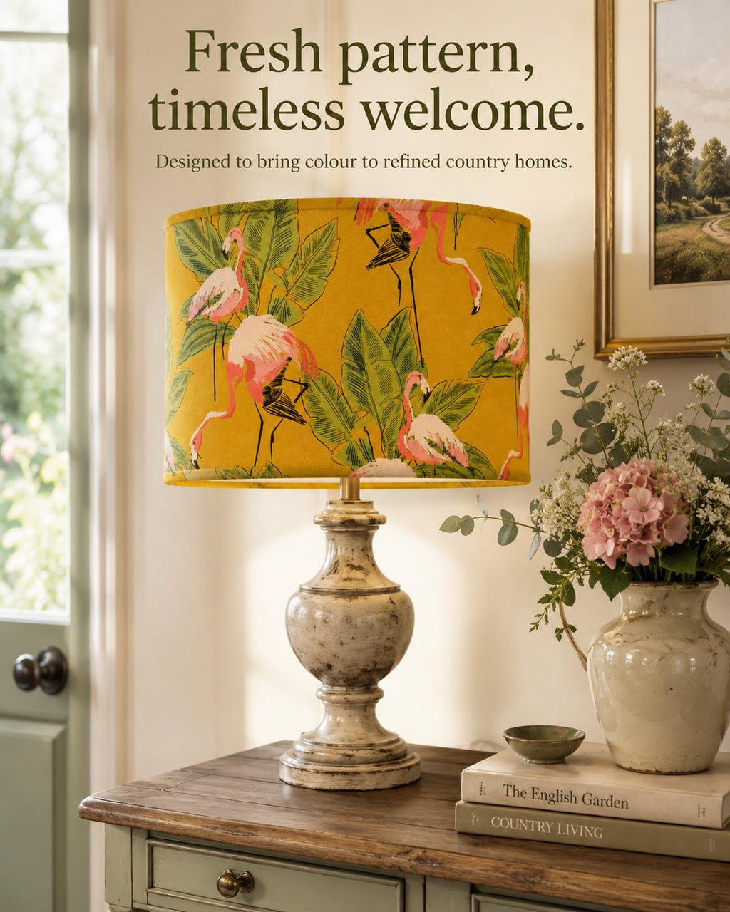 Tropical Flamingo Cotton-Blend Lampshade | Handmade in Italy – image 8