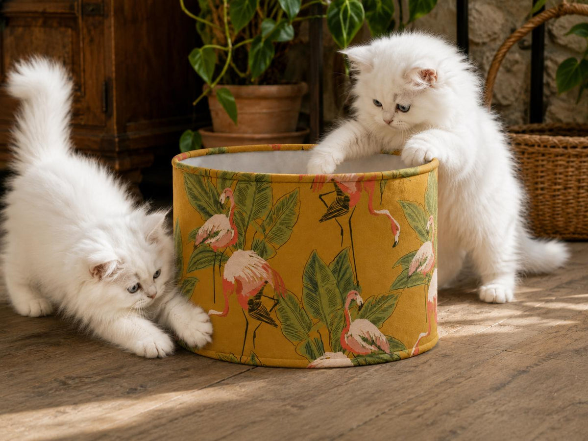 Tropical Flamingo Cotton-Blend Lampshade | Handmade in Italy – image 20