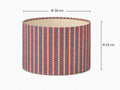 Red, navy and cream geometric stripe drum lampshade 30 x 22 cm