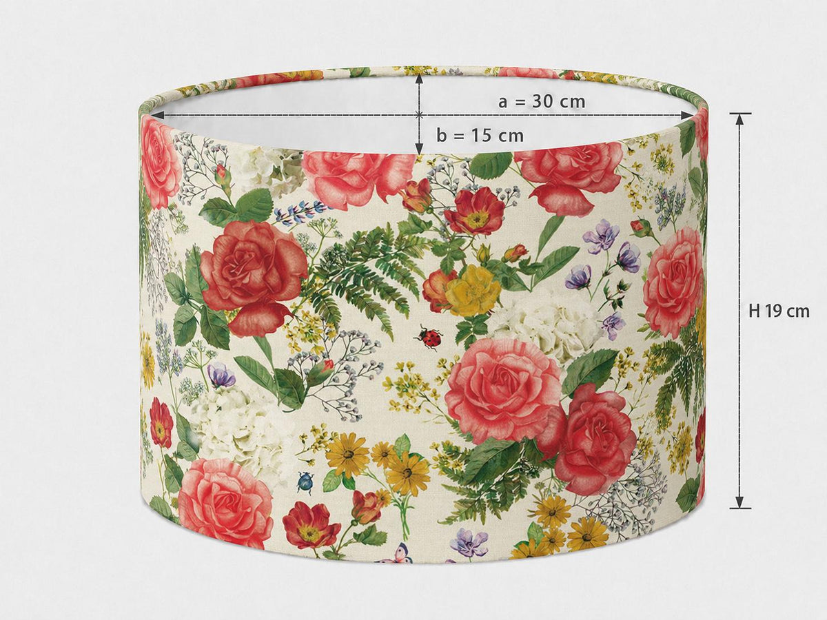 Vintage rose garden oval lampshade 30 x 15 x 19 cm