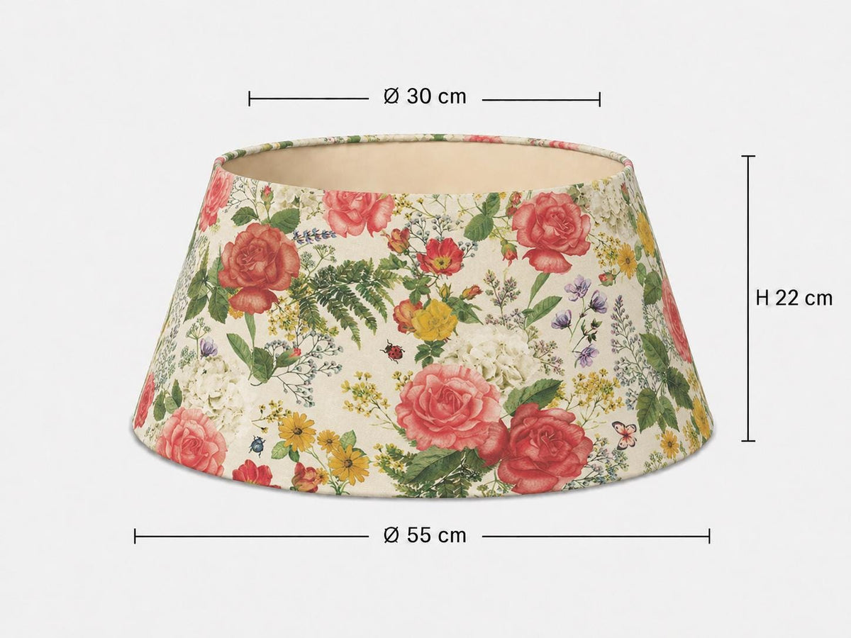 Vintage rose garden tapered lampshade 30 x 55 x 22 cm