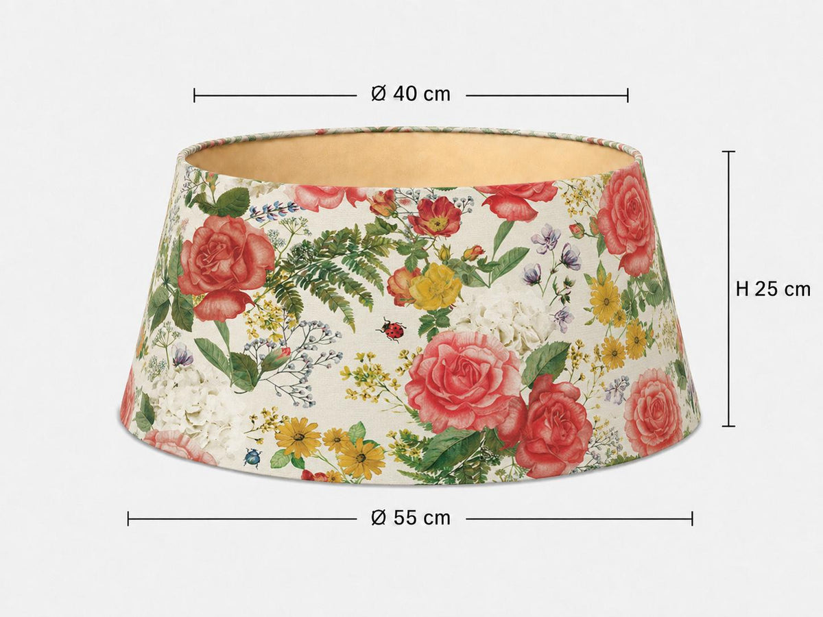 Vintage rose garden tapered lampshade 40 x 55 x 25 cm