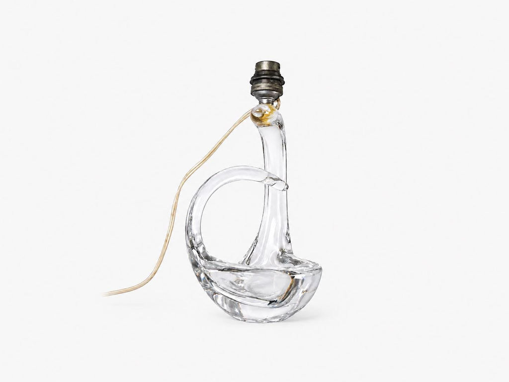 Signed Schneider French crystal table lamp in sculptural sailing boat form