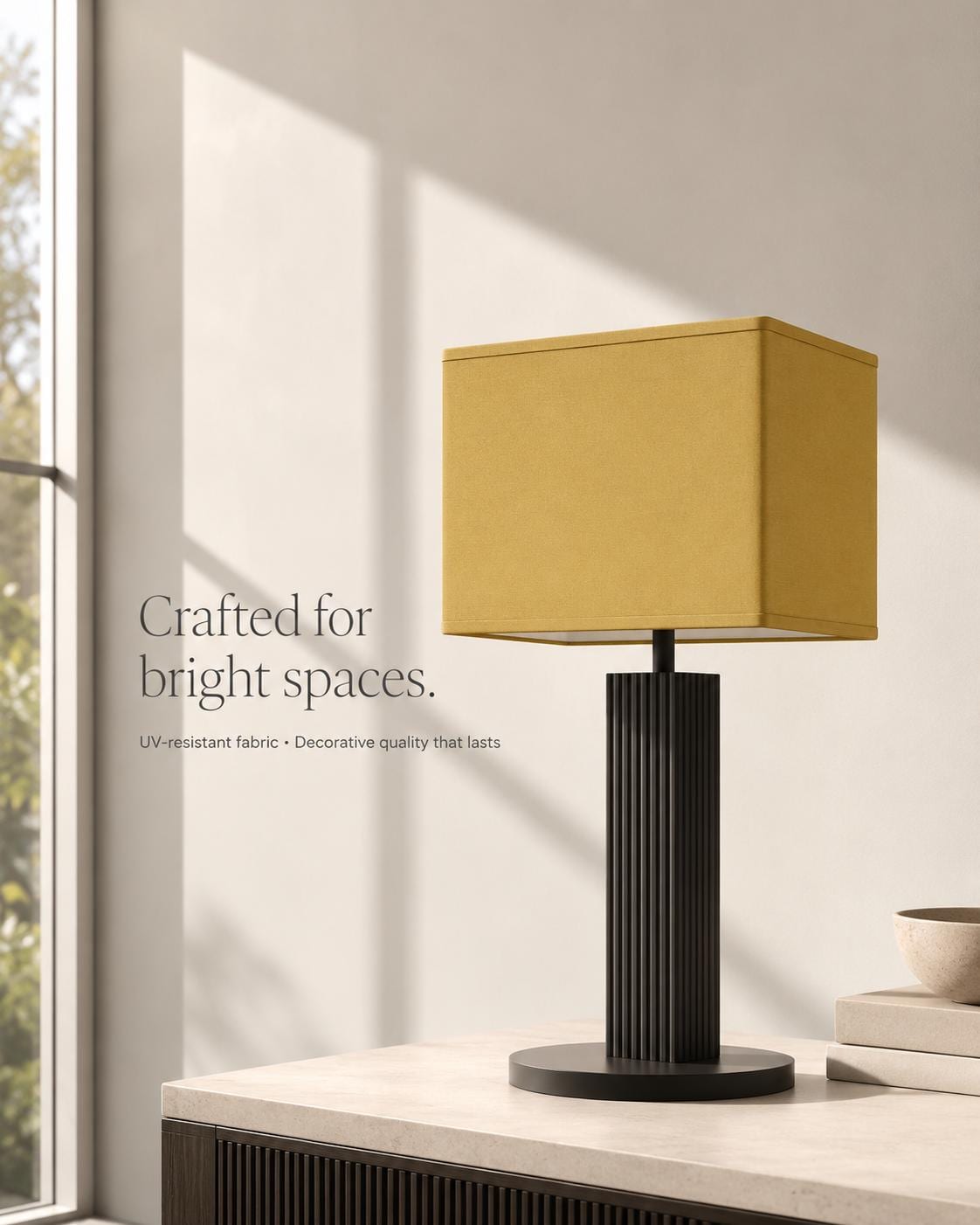 Mustard Yellow Textured Lampshade | UV-Resistant Fabric | Handmade in Italy – image 9