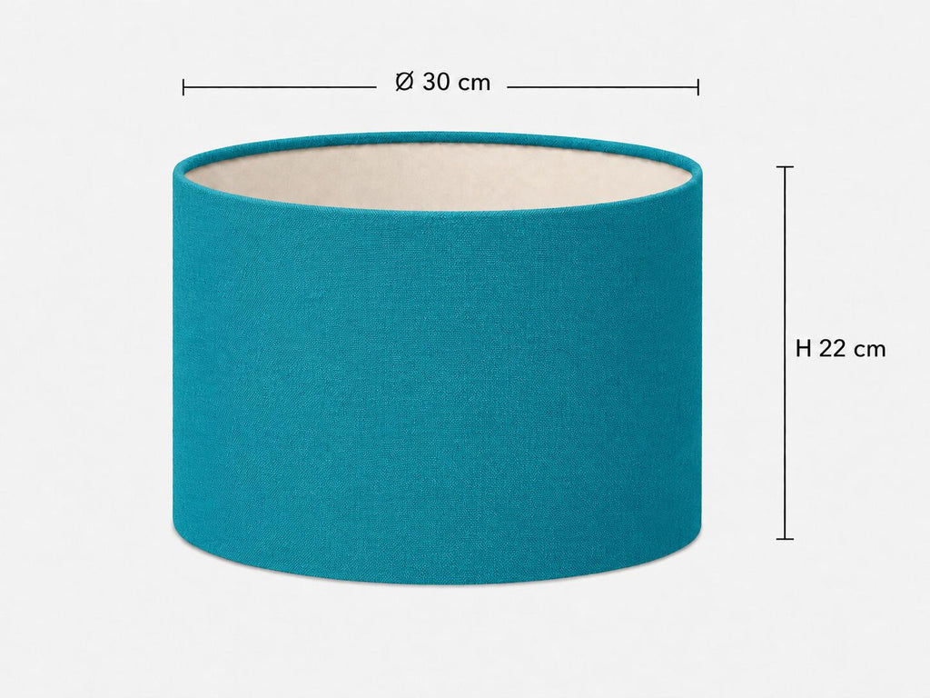 Turquoise Textured Lampshade | UV-Resistant Fabric | Handmade in Italy – image 2