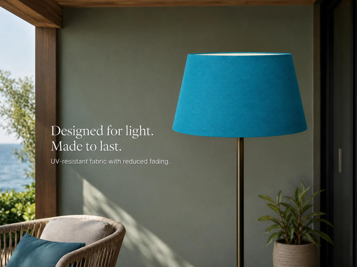 Turquoise Textured Lampshade | UV-Resistant Fabric | Handmade in Italy – image 11