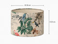 Tropical bird botanical drum lampshade 30 x 22 cm