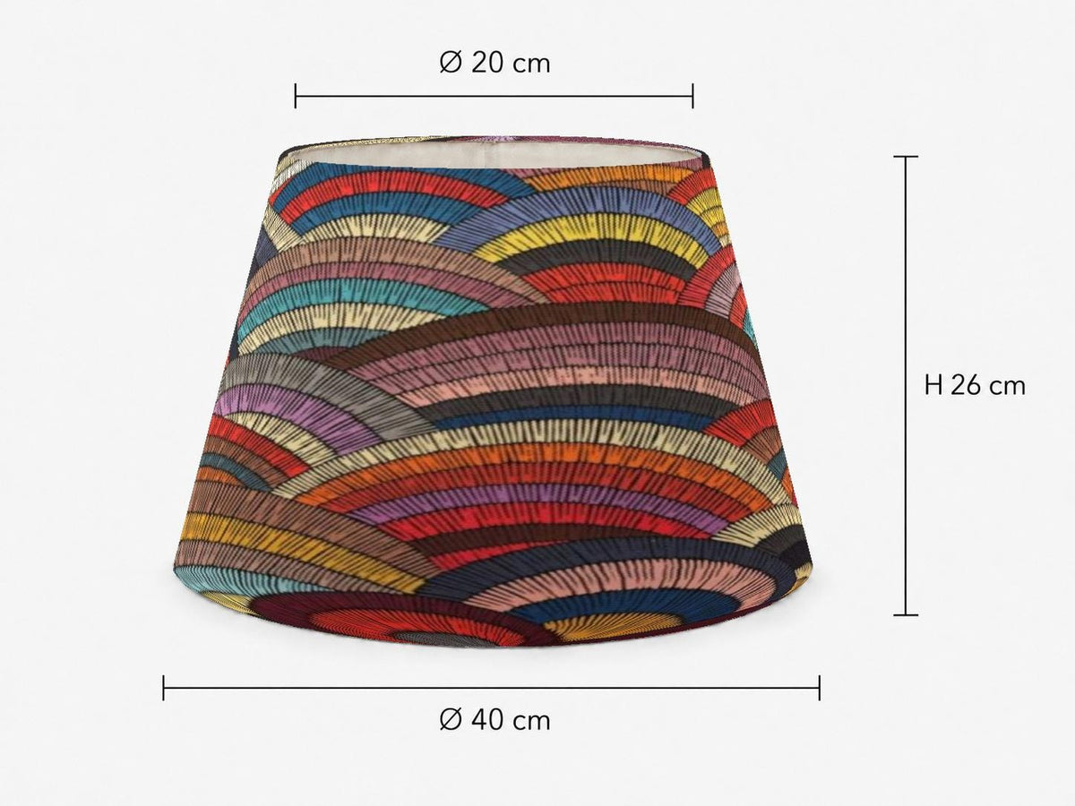 Multicoloured Art Deco tapered lampshade 20 x 40 x 26 cm