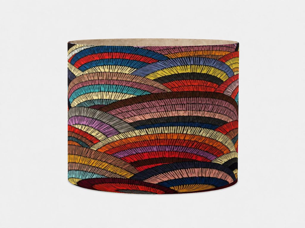 Multicoloured Art Deco handmade UV-resistant lampshade