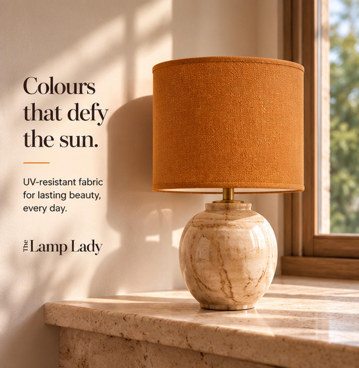 Ochre Lampshade | UV-Resistant Fabric | Handmade in Italy – image 3