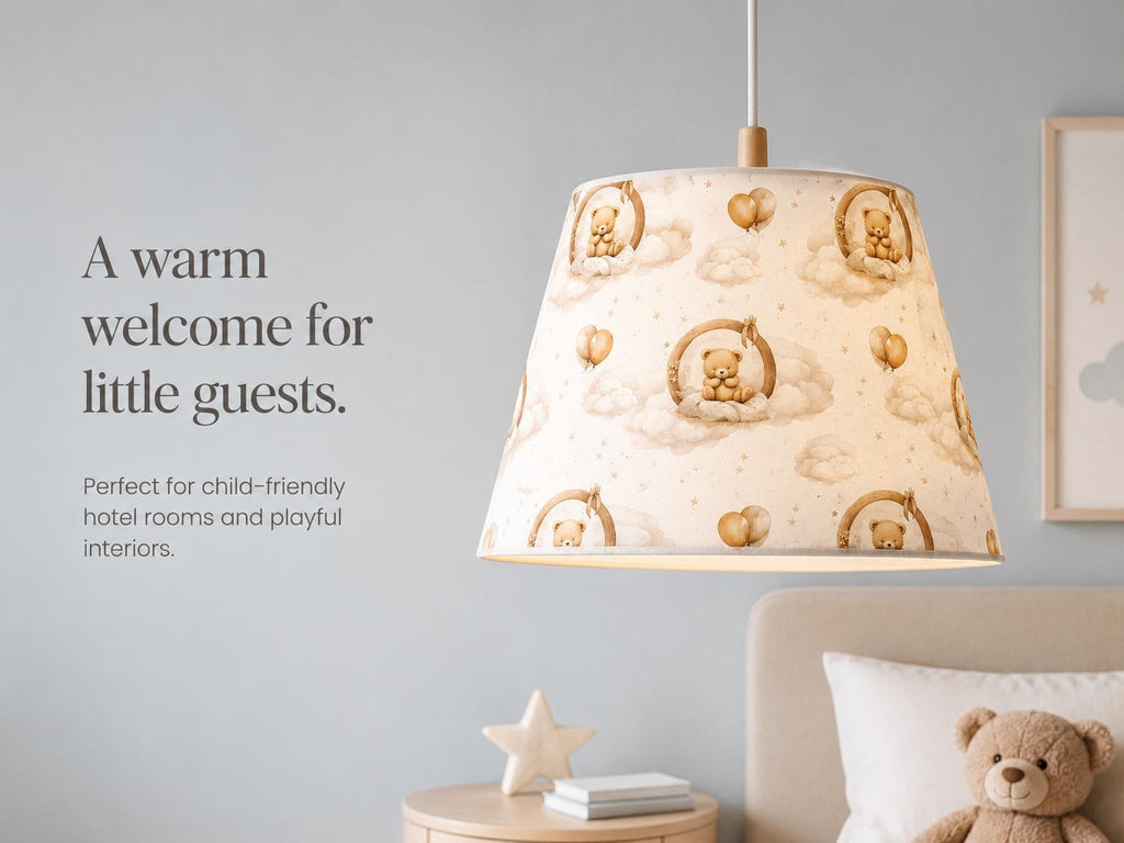 Teddy Bear Cloud Kids’ Lampshade – Made in Italy – image 11
