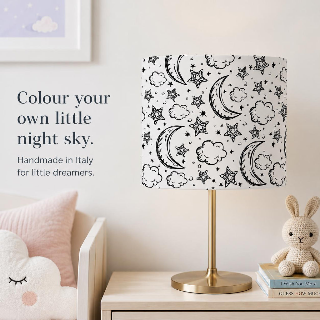 Colour-In Moon & Stars Kids’ Lampshade – Made in Italy – image 7