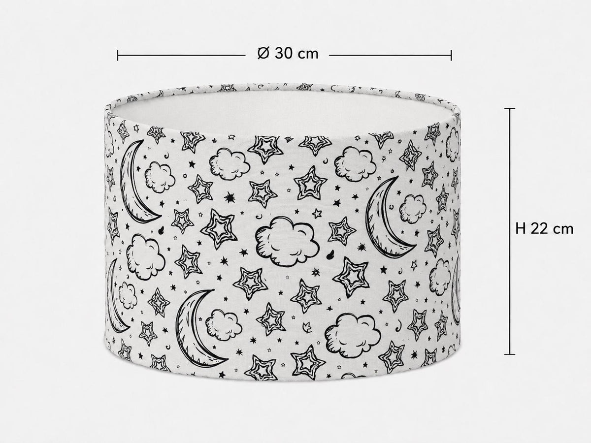Colour-In Moon & Stars Kids’ Lampshade – Made in Italy – image 3