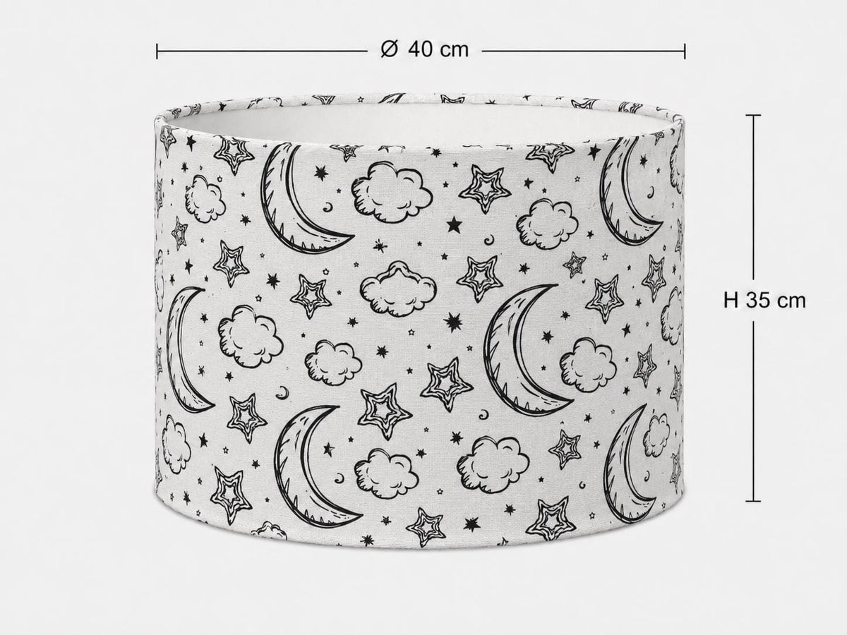 Colour-In Moon & Stars Kids’ Lampshade – Made in Italy – image 6