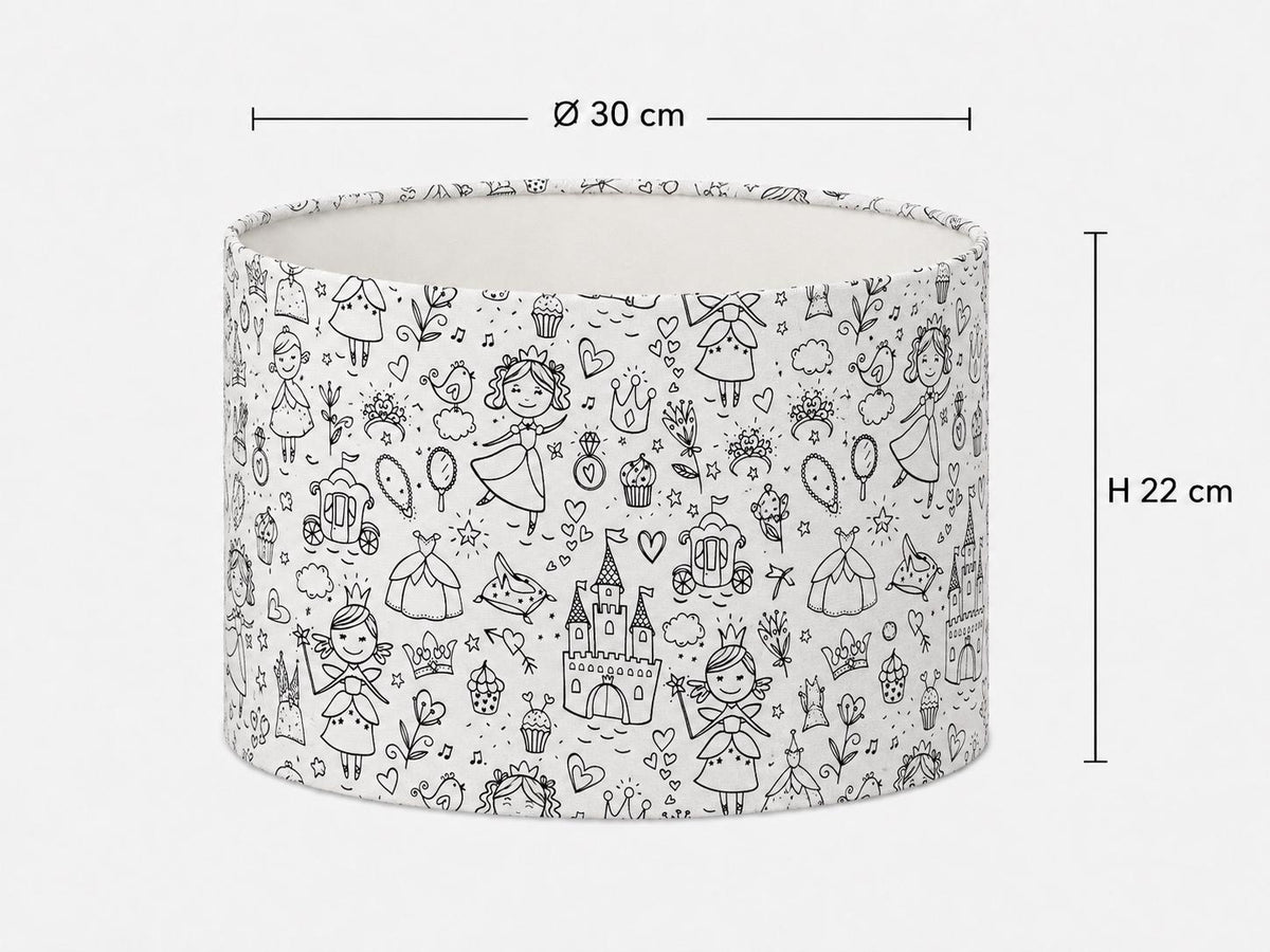 Colour-In Princess Kids’ Lampshade – Made in Italy – image 4