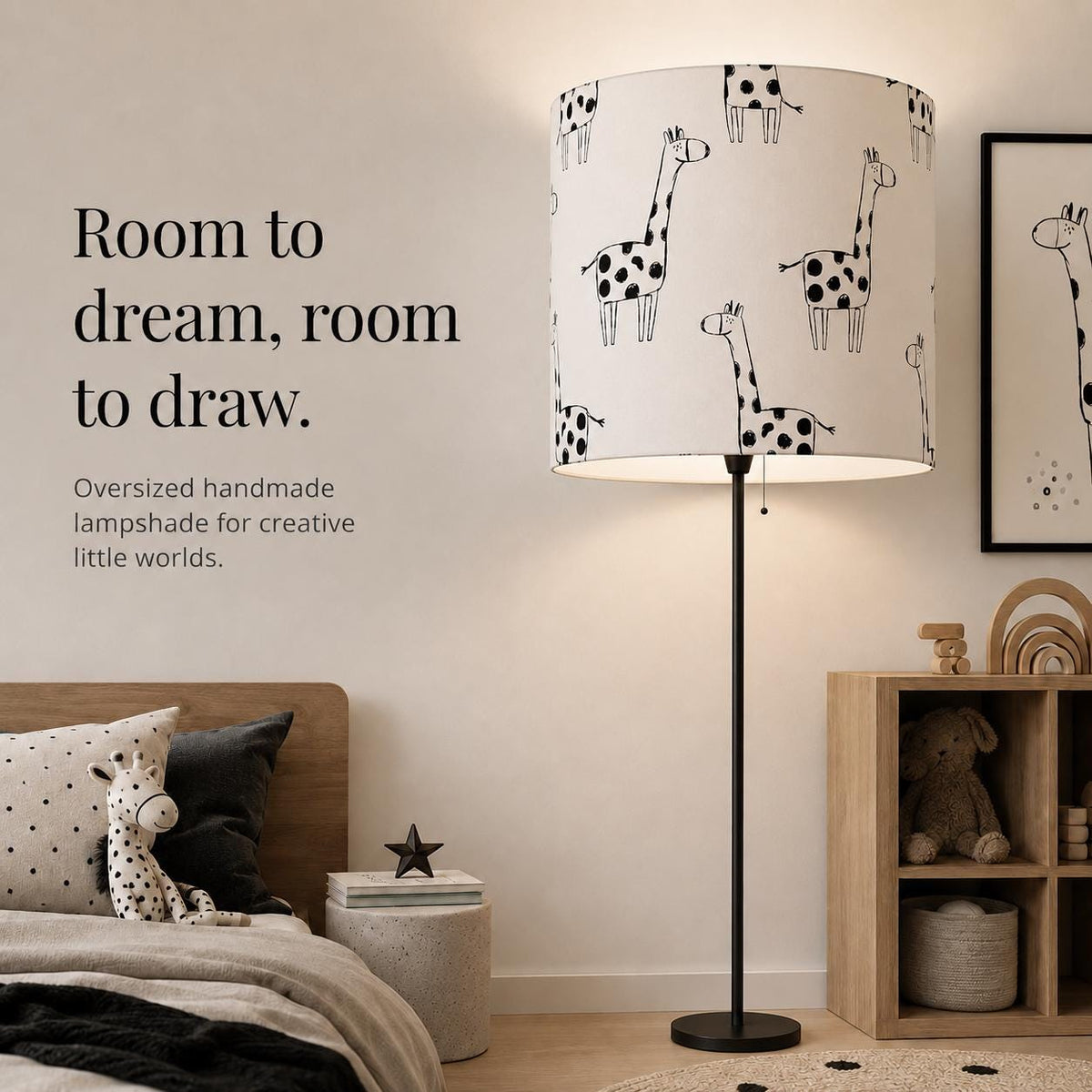 Colour-In Giraffe Kids’ Lampshade – Made in Italy – image 7