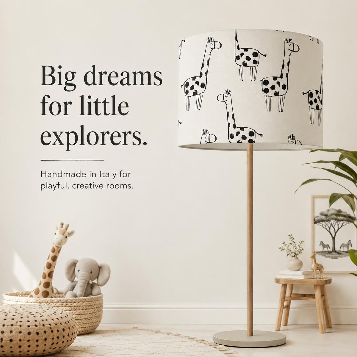 Colour-In Giraffe Kids’ Lampshade – Made in Italy – image 3