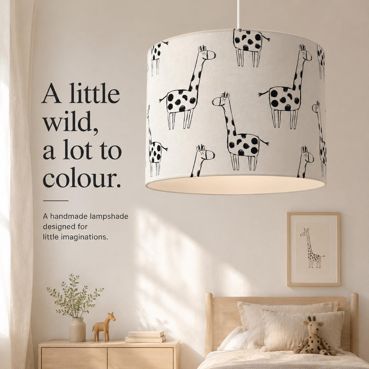 Colour-In Giraffe Kids’ Lampshade – Made in Italy – image 6