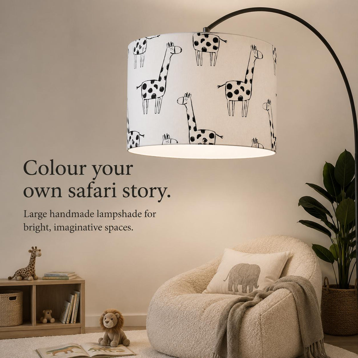 Colour-In Giraffe Kids’ Lampshade – Made in Italy – image 5