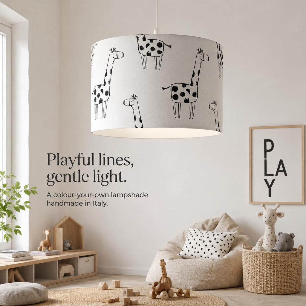 Colour-In Giraffe Kids’ Lampshade – Made in Italy – image 4