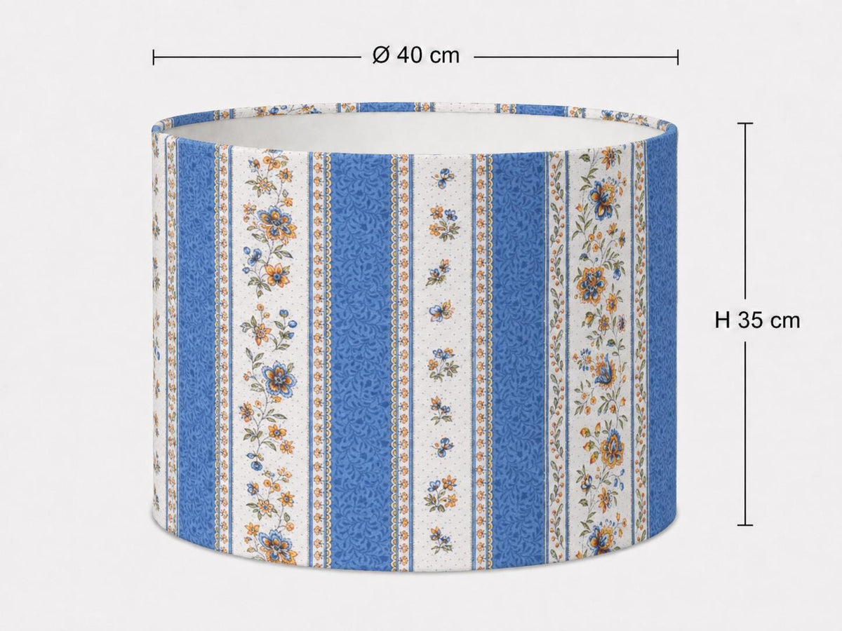 Blue Provençal Floral Lampshade, French Country Lamp Shade – Handmade in Italy – image 6
