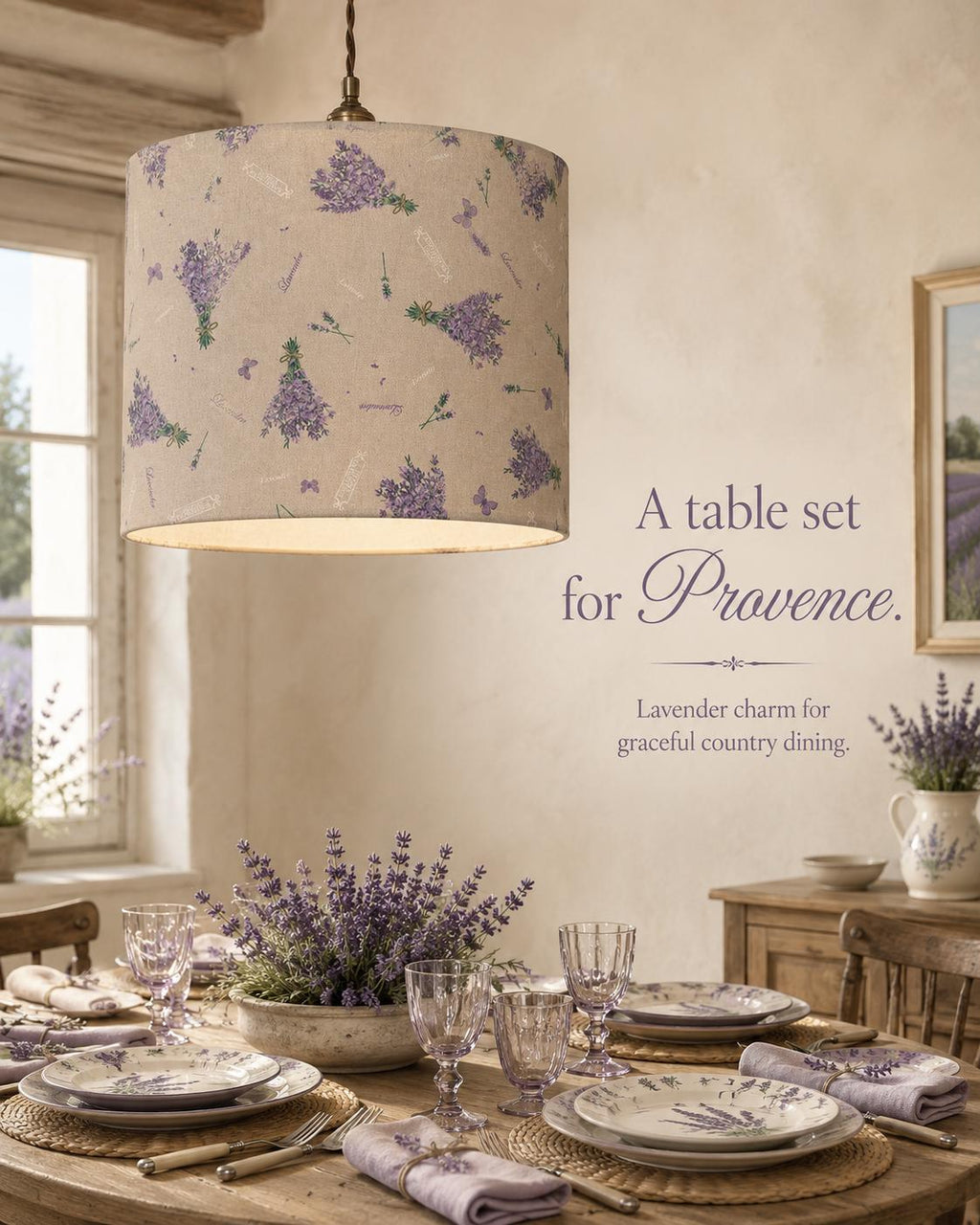 Handmade Lavender Provençal Country Lampshade – Made in Italy – image 5