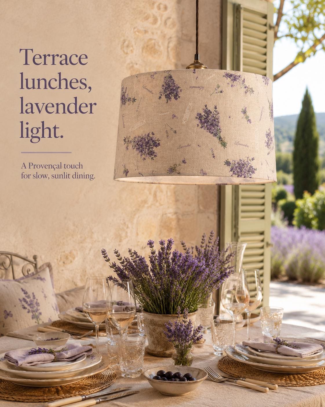 Handmade Lavender Provençal Country Lampshade – Made in Italy – image 7