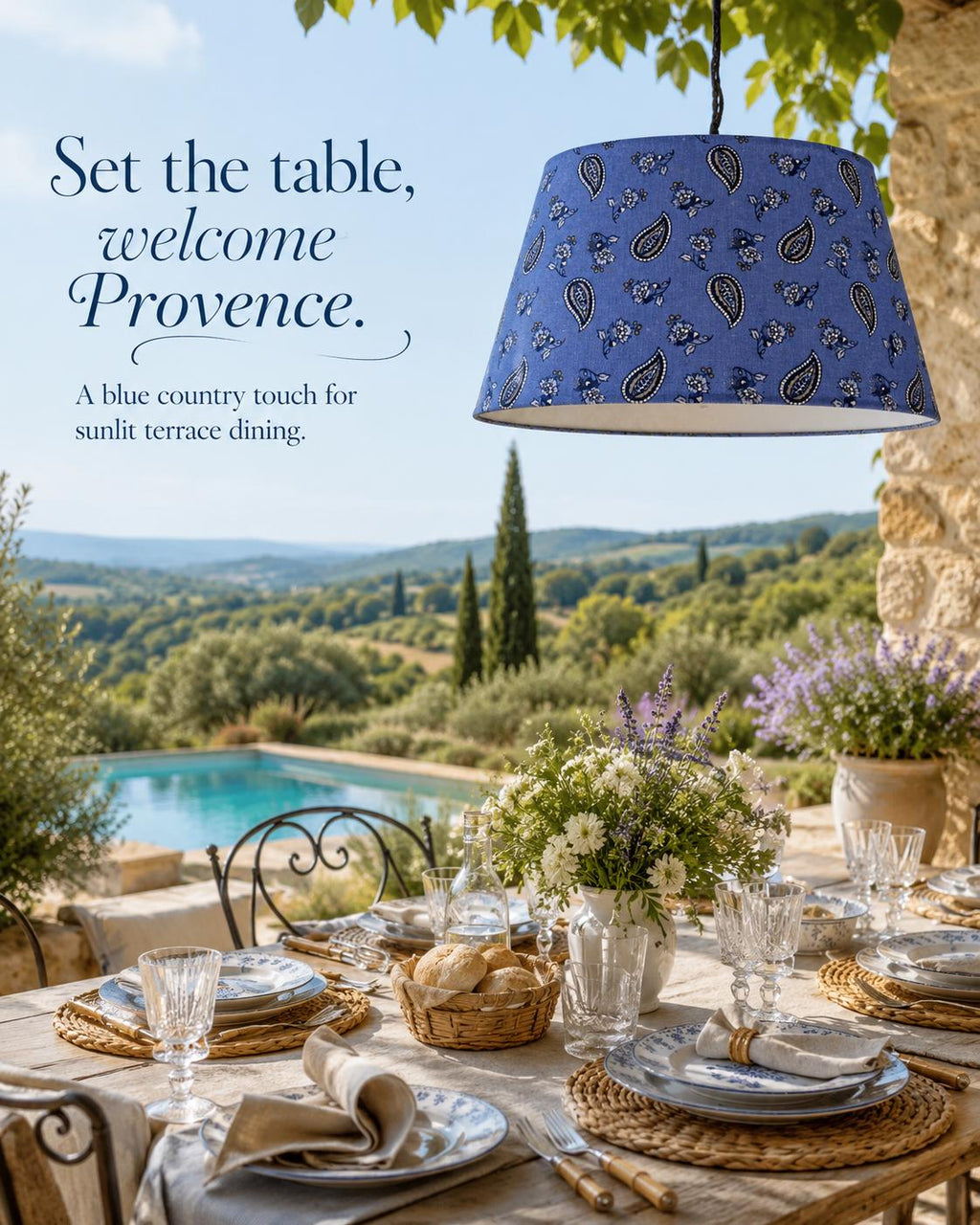 Blue Provençal Paisley Lampshade – Made in Italy – image 14