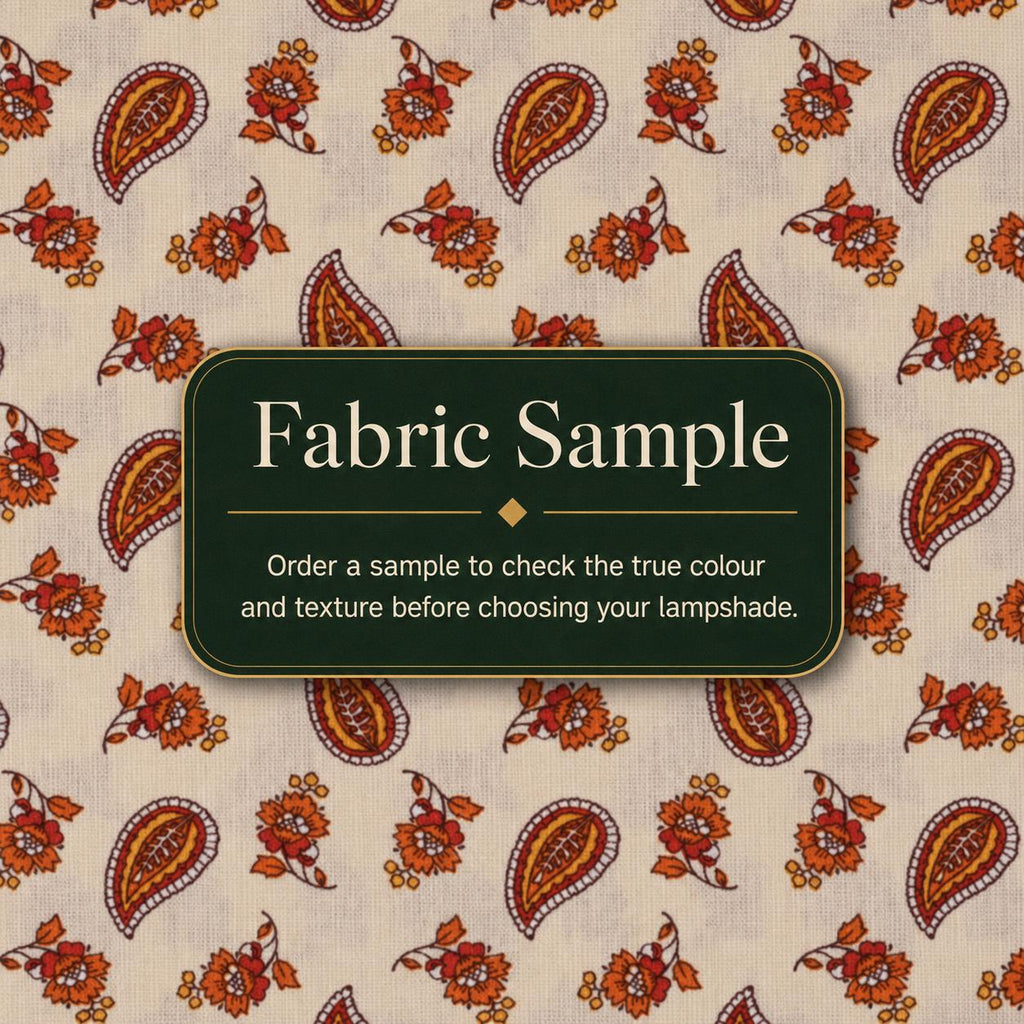 Orange Paisley Floral Lampshade – Made in Italy – image 12