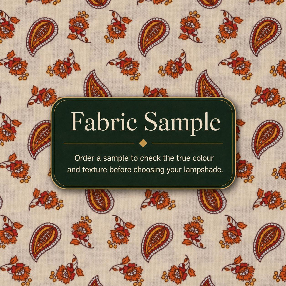 Orange Paisley Floral Lampshade – Made in Italy – image 12