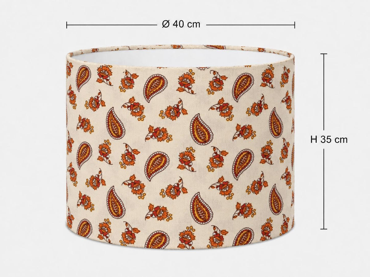 Orange Paisley Floral Lampshade – Made in Italy – image 4