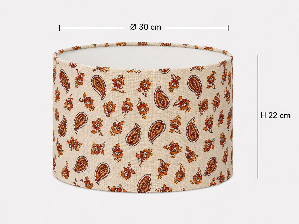 Orange Paisley Floral Lampshade – Made in Italy – image 3