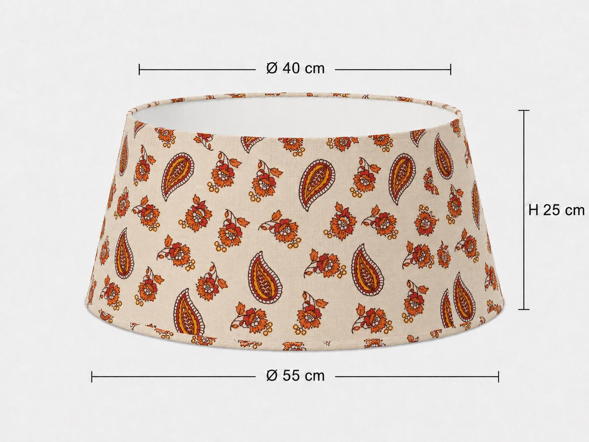 Orange Paisley Floral Lampshade – Made in Italy – image 11