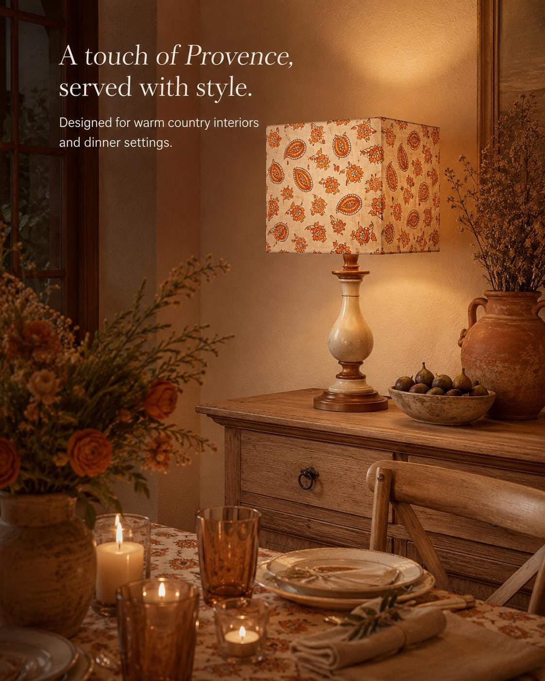 Orange Paisley Floral Lampshade – Made in Italy – image 8