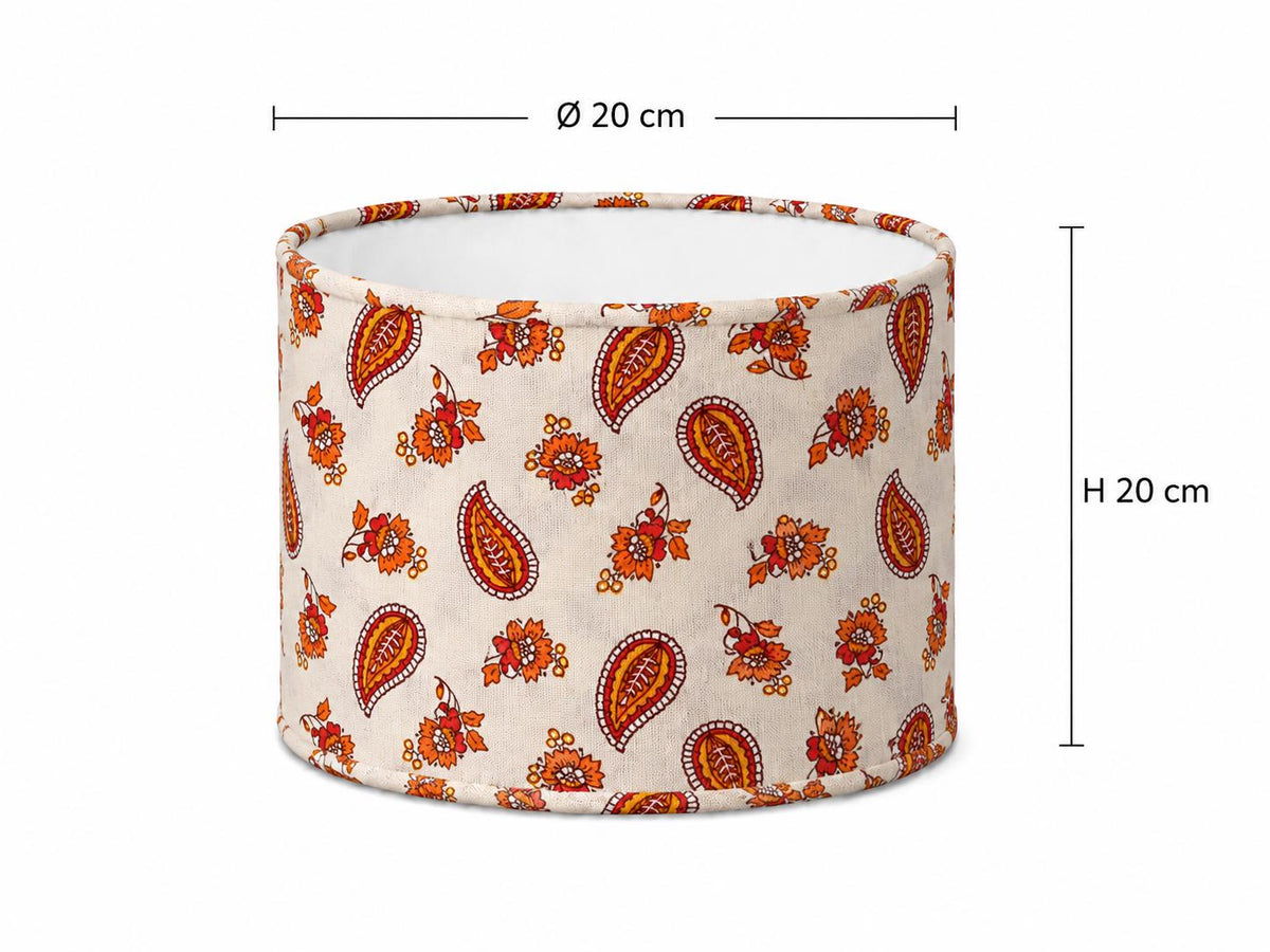 Orange Paisley Floral Lampshade – Made in Italy – image 2
