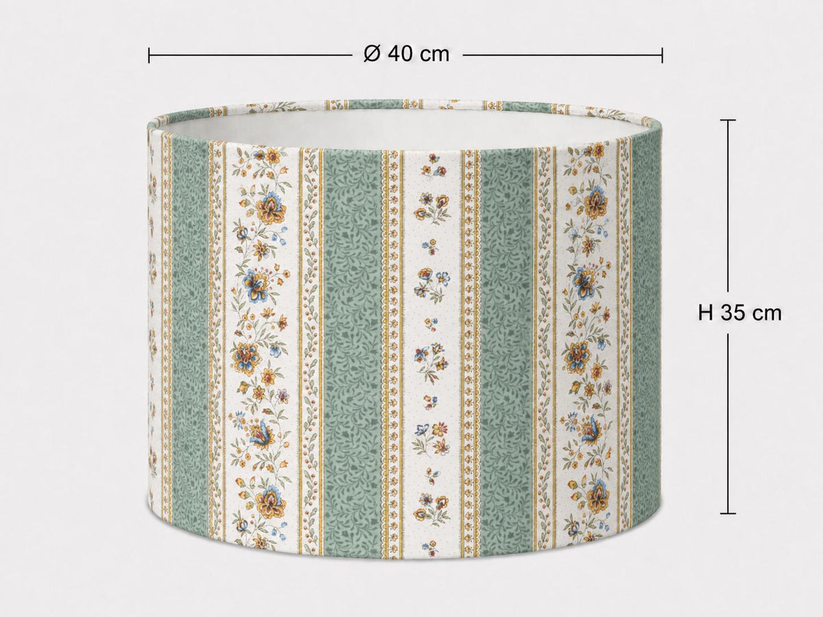 Green Provençal Floral Lampshade, French Country Lamp Shade – Handmade in Italy – image 6