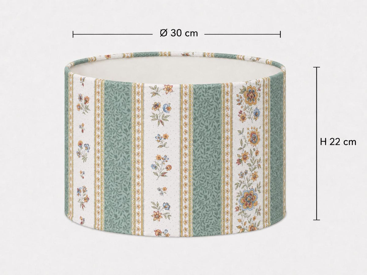 Green Provençal Floral Lampshade, French Country Lamp Shade – Handmade in Italy – image 4