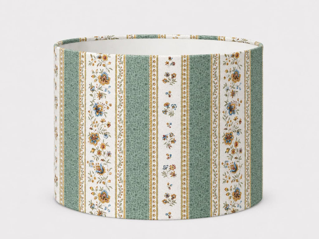 Green Provençal Floral Lampshade, French Country Lamp Shade – Handmade in Italy – image 1