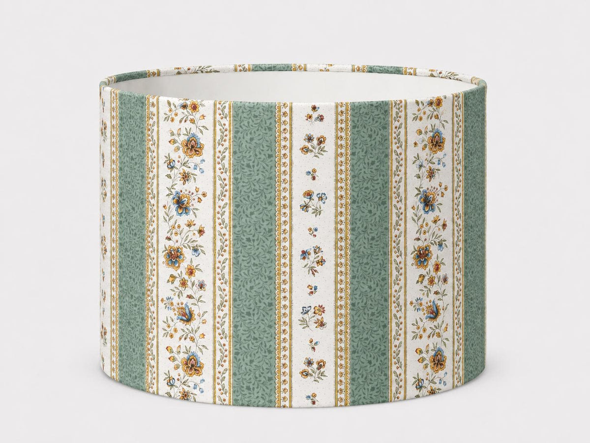 Green Provençal Floral Lampshade, French Country Lamp Shade – Handmade in Italy – image 1