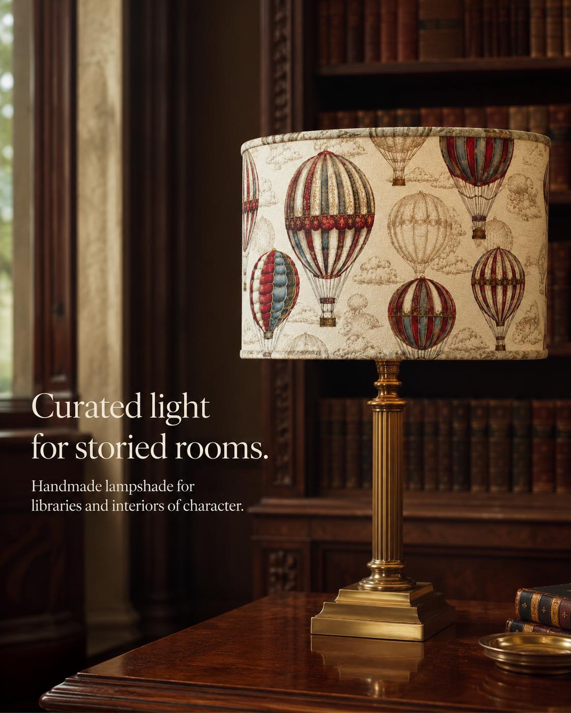 Hot Air Balloon Lampshade – Textured Cotton Blend - Made in Italy – image 7