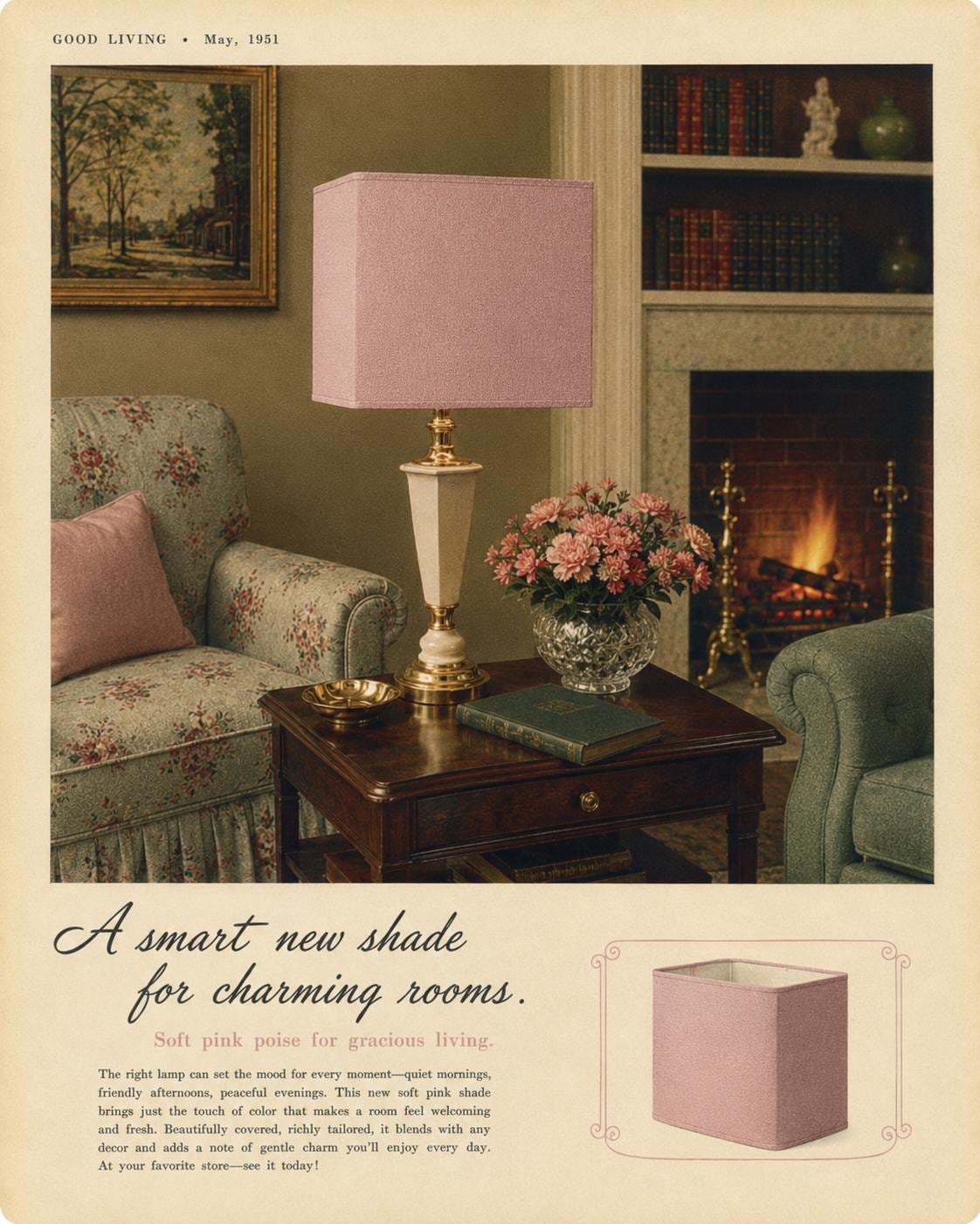 1950s Retro Pink Lampshade | Handmade in Italy – image 11