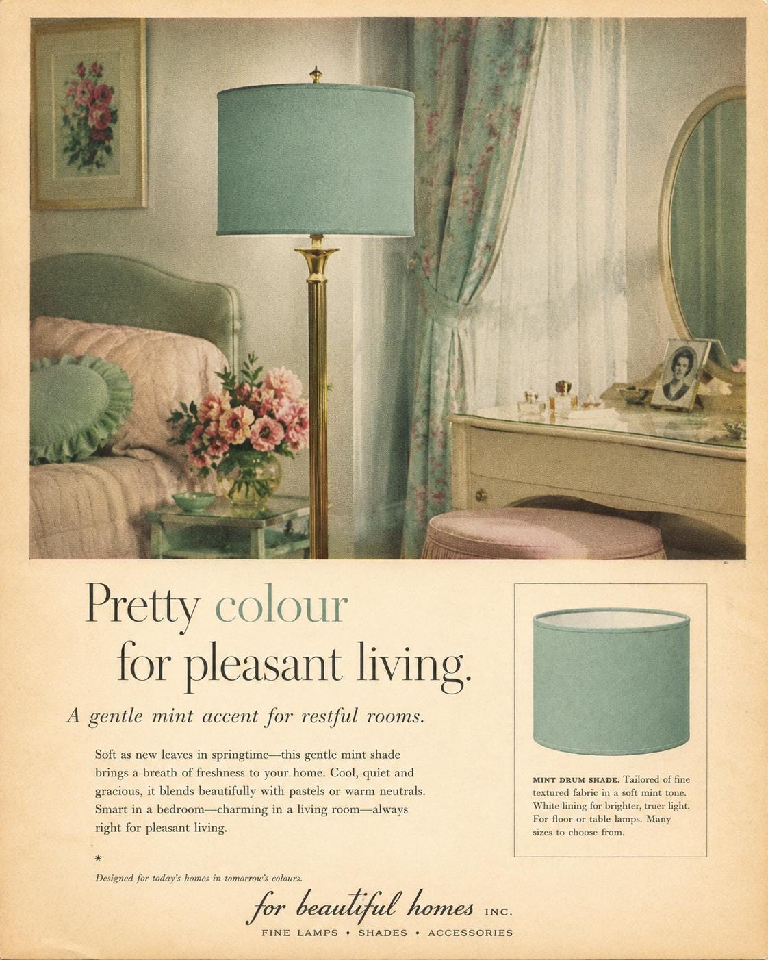 1950s Retro Pastel mint green Lampshade | Handmade in Italy – image 11