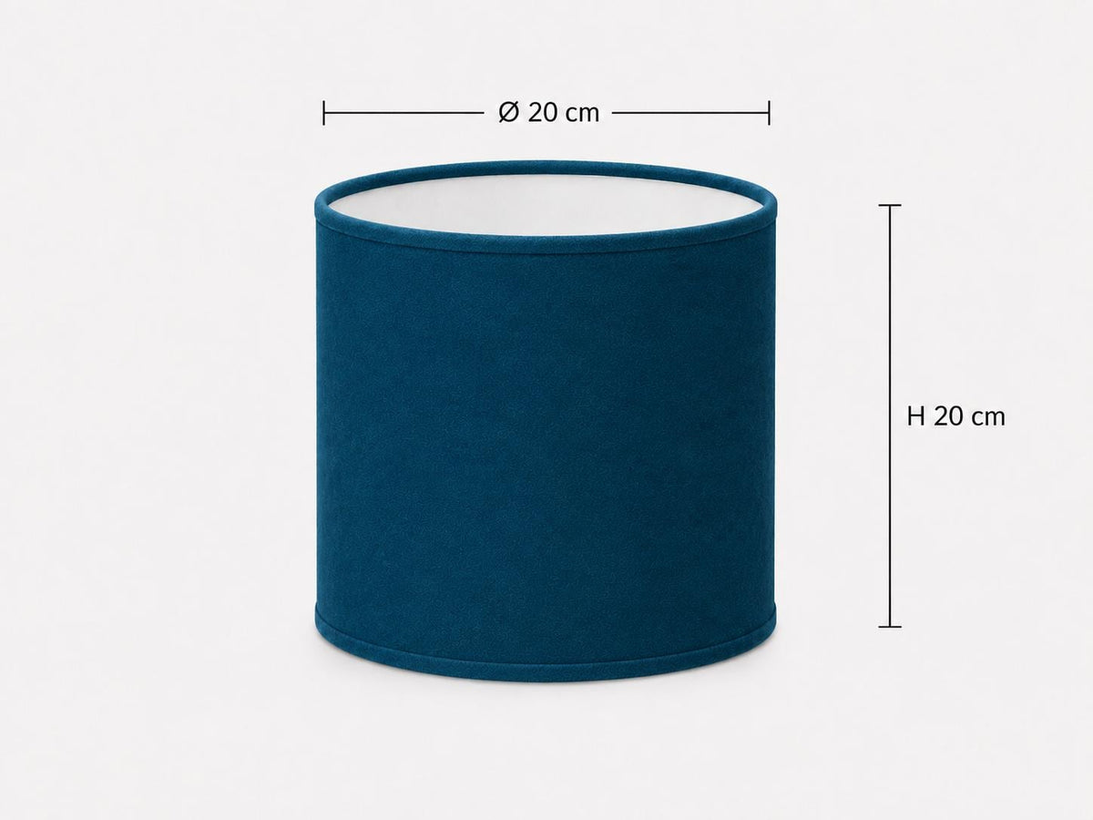 Petrol Blue Velvet Lampshade | Handmade in Italy – image 2