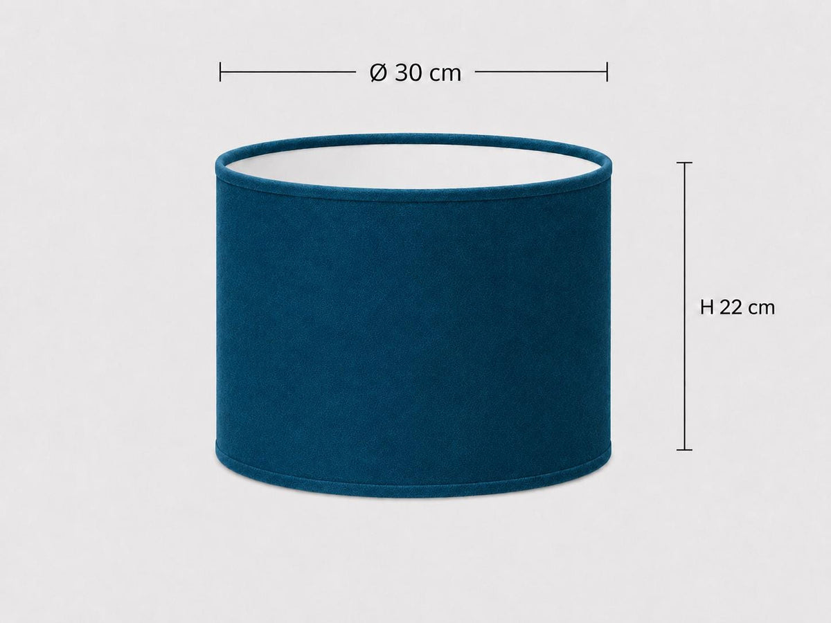 Petrol Blue Velvet Lampshade | Handmade in Italy – image 4