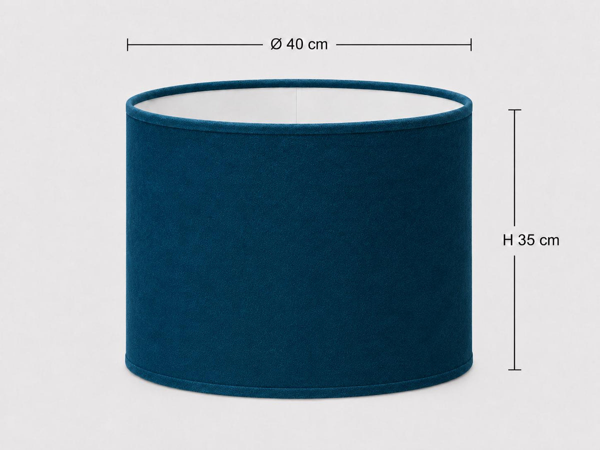 Petrol Blue Velvet Lampshade | Handmade in Italy – image 6
